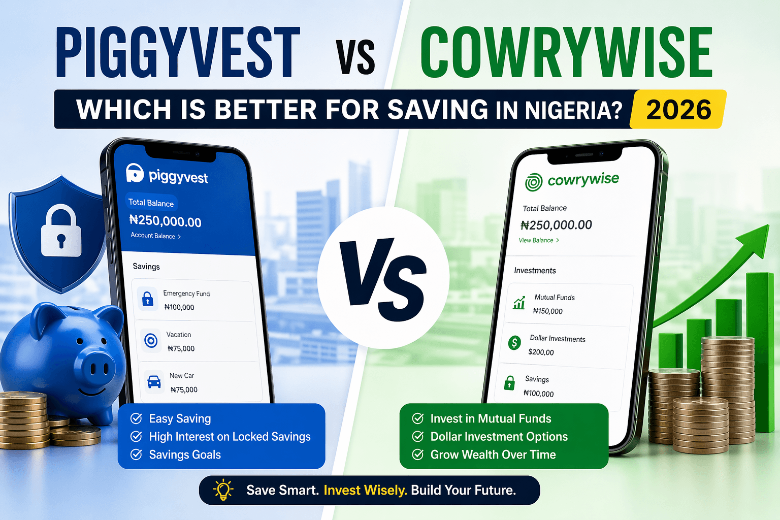 PiggyVest vs Cowrywise (2026): Which App Actually Grows Your Money in Nigeria?